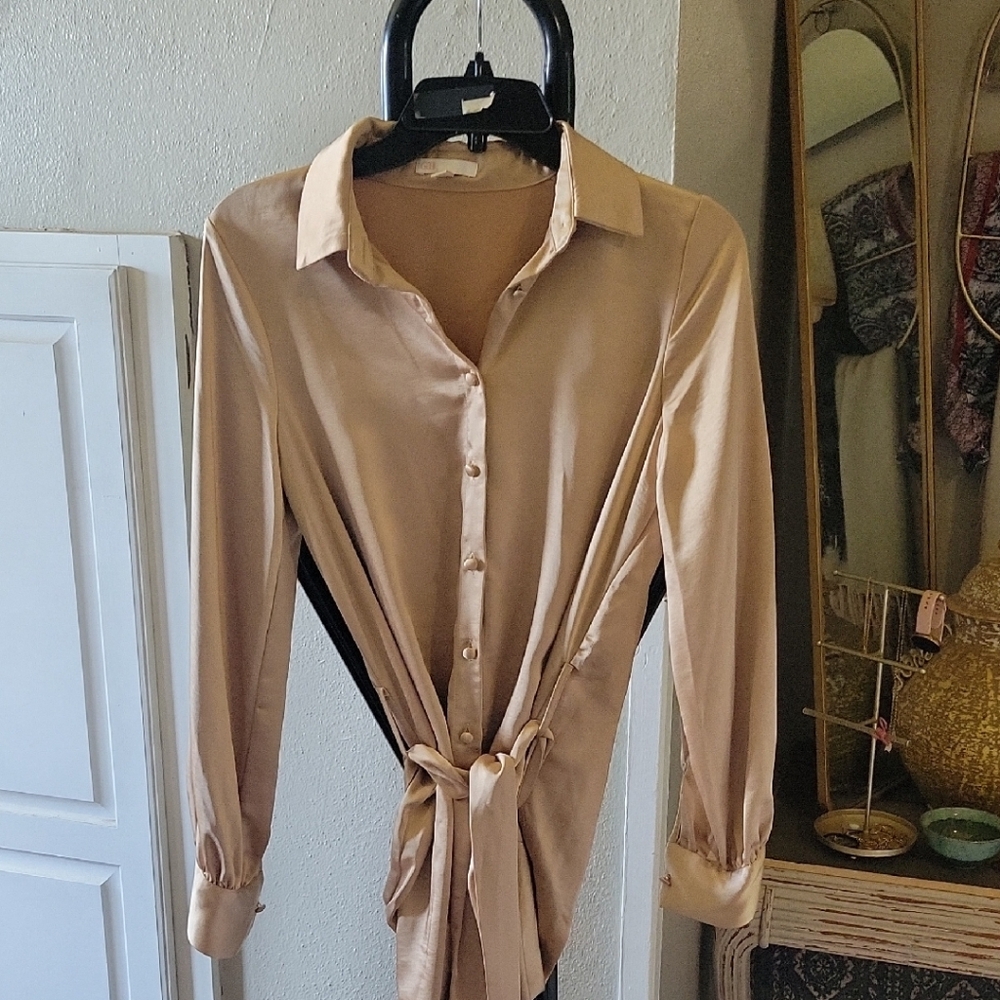 Gianni Bini Tan Long Sleeve Dress